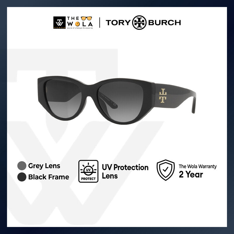 Tory Burch Women's Rectangle Frame Black Injected Sunglasses - TY9064U