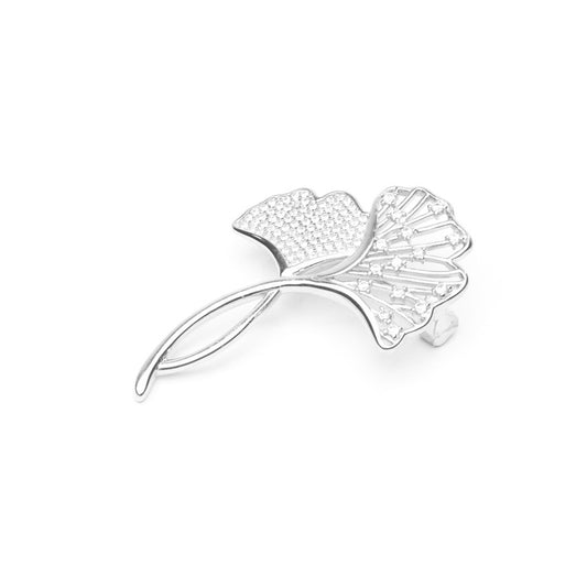 MILLENNE Made For The Night Flower Cubic Zirconia Silver Brooch with 925 Sterling Silver