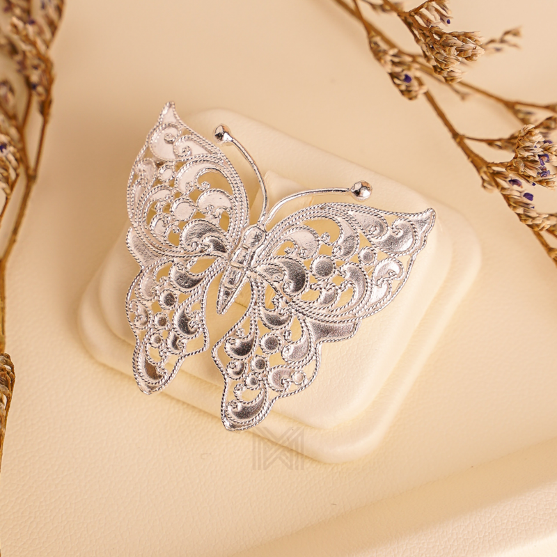 MILLENNE Millennia 2000 Butterfly Silver Brooch with 925 Sterling Silver
