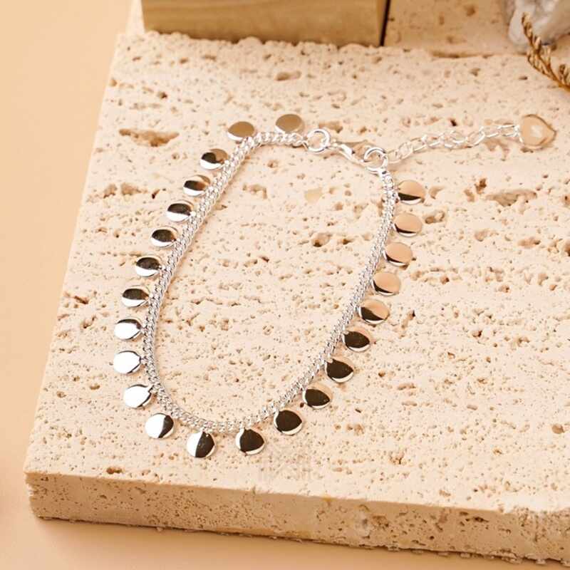 MILLENNE Millennia 2000 Coin Discs Charm Silver Bracelet with 925 Sterling Silver