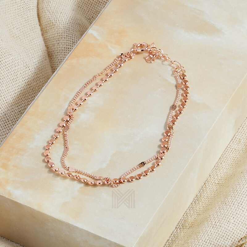 MILLENNE Millennia 2000 Circle Discs Rose Gold Bracelet with 925 Sterling Silver