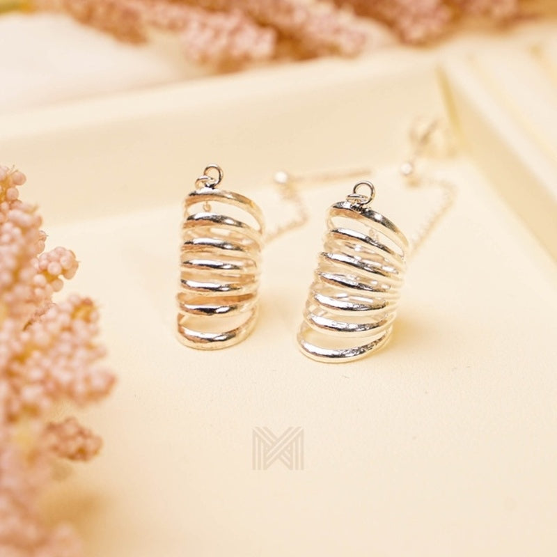 MILLENNE Millennia 2000 Half Butterfly Ear Cuffs Silver Chain Earrings with 925 Sterling Silver