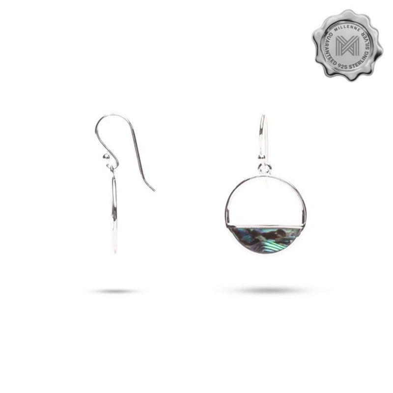 MILLENNE Minimal Abalone Shell Lotus Hook, Decorated with Shell  Silver Hook Earrings with 925 Sterling Silver