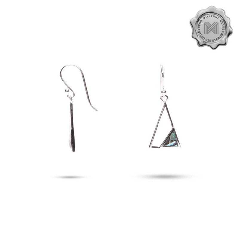 MILLENNE Minimal Abalone Shell Triangle Hook, Decorated with Shell  Silver Hook Earrings with 925 Sterling Silver