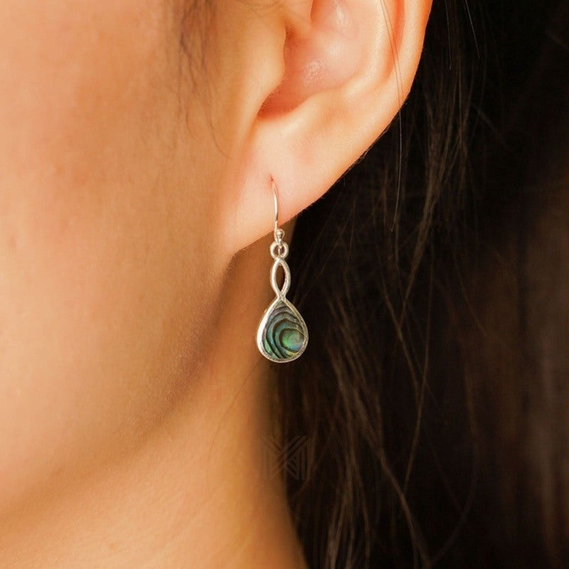 MILLENNE Millennia 2000 Abalone Shell Droplet Silver Hook Earrings with 925 Sterling Silver