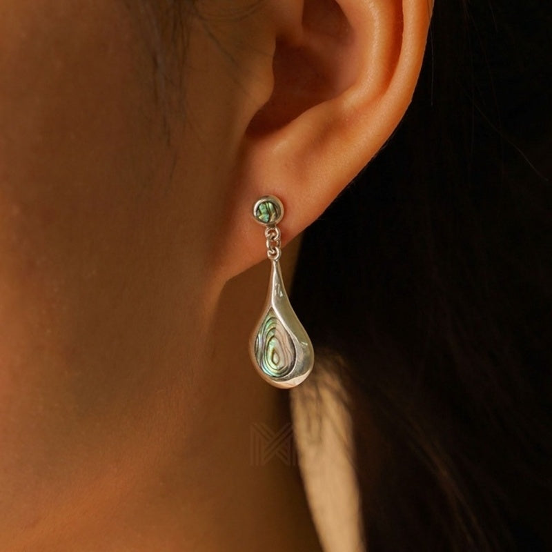 MILLENNE Millennia 2000 Abalone Shell Droplet Silver Drop Earrings with 925 Sterling Silver