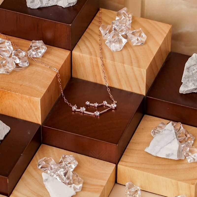 MILLENNE Match The Stars Gemini Constellation Rose Gold Necklace with 925 Sterling Silver