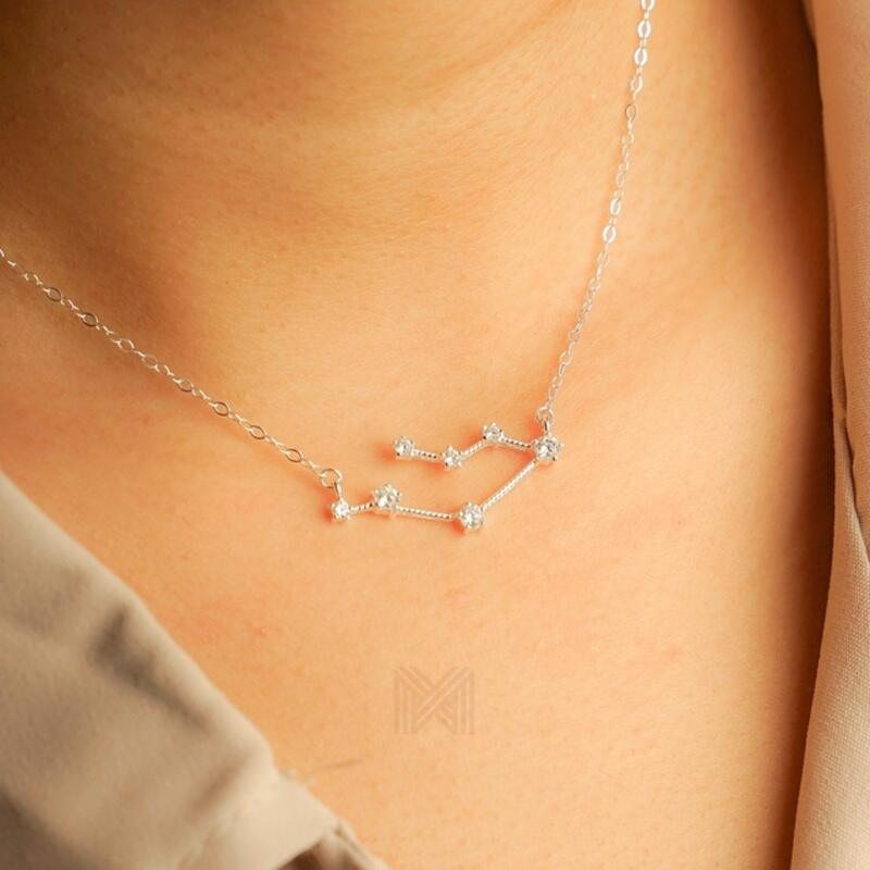 MILLENNE Match The Stars Gemini Constellation Silver Necklace with 925 Sterling Silver