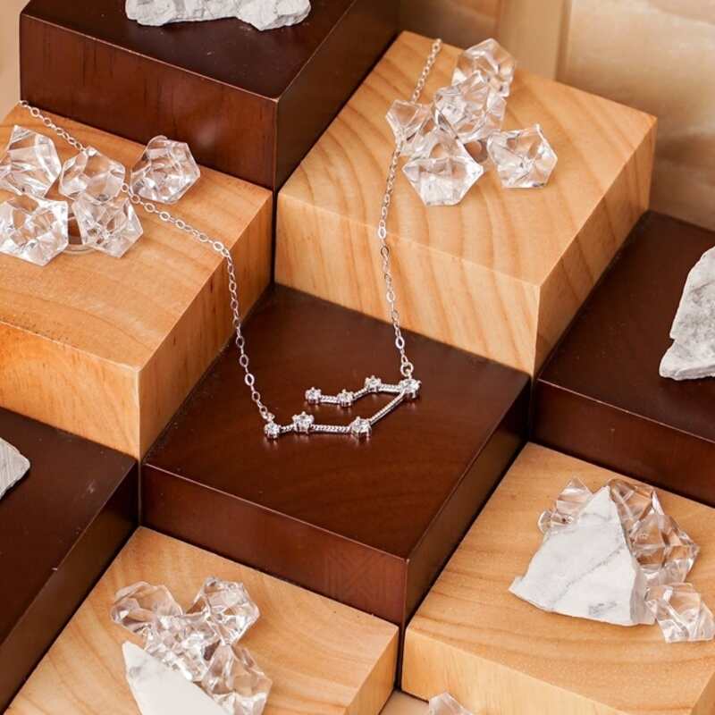MILLENNE Match The Stars Gemini Constellation Silver Necklace with 925 Sterling Silver