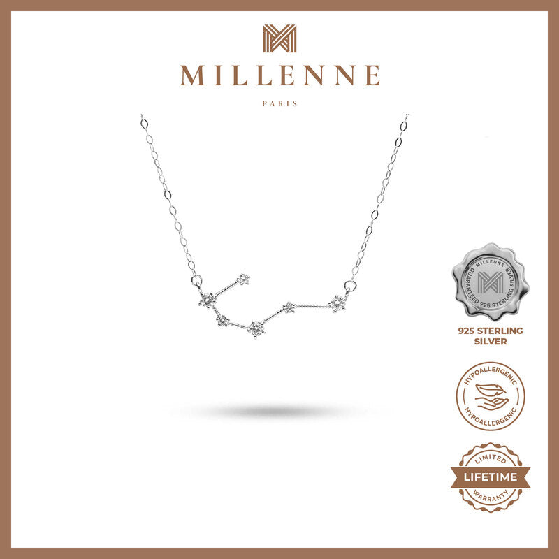 MILLENNE Match The Stars Cancer Constellation Rose Gold Necklace with 925 Sterling Silver