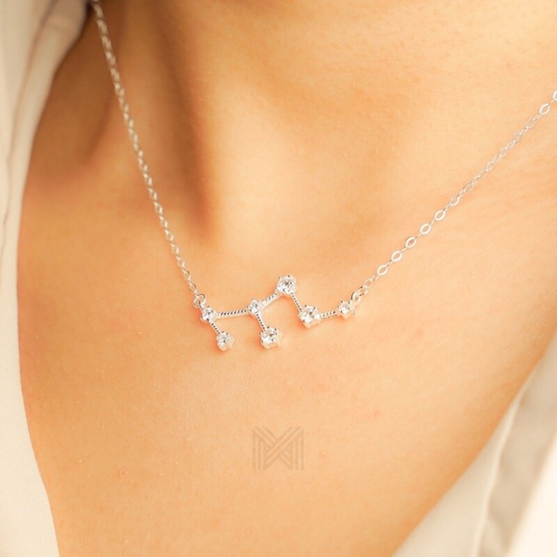 MILLENNE Match The Stars Leo Constellation Silver Necklace with 925 Sterling Silver