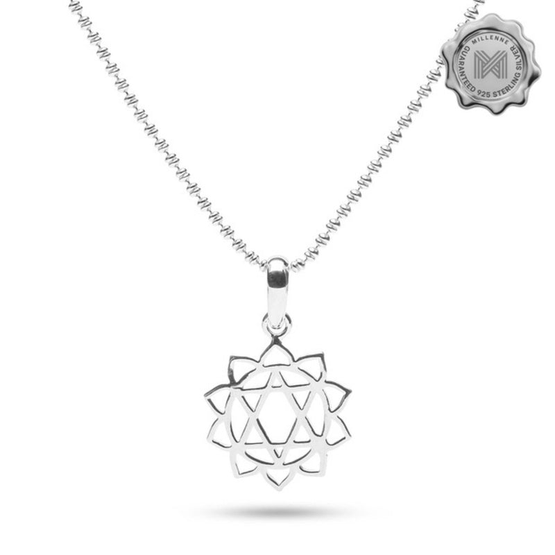 MILLENNE Millennia 2000 Celtic Star Flower Silver Pendant with 925 Sterling Silver