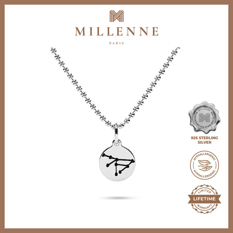 MILLENNE Match The Stars Capricorn Celestial Constellation Silver Pendant with 925 Sterling Silver
