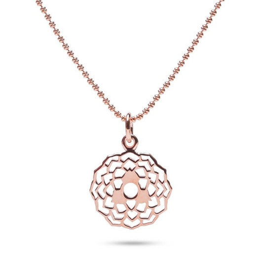 MILLENNE Millennia 2000 Sahasrara "The Crown Chakra" Rose Gold Pendant with 925 Sterling Silver
