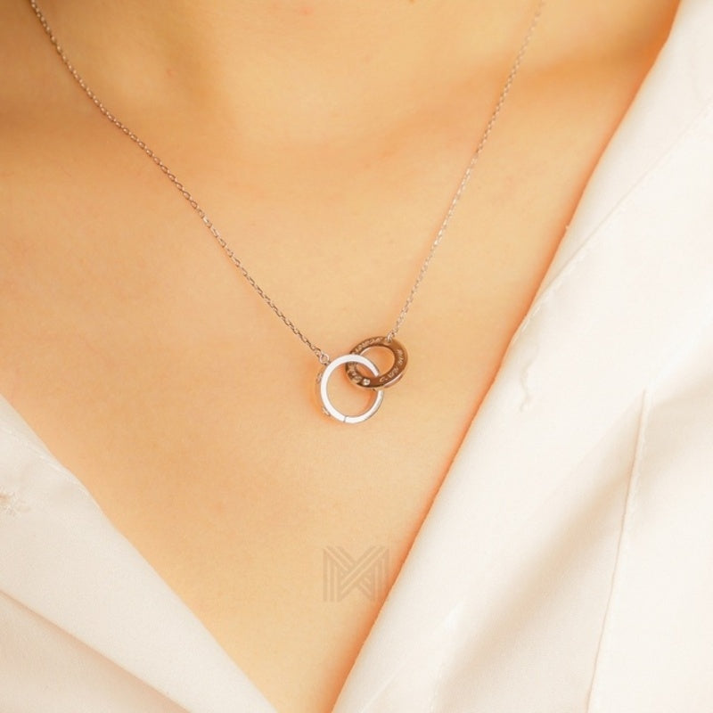 MILLENNE Millennia 2000 Forever White Gold Necklace with 925 Sterling Silver