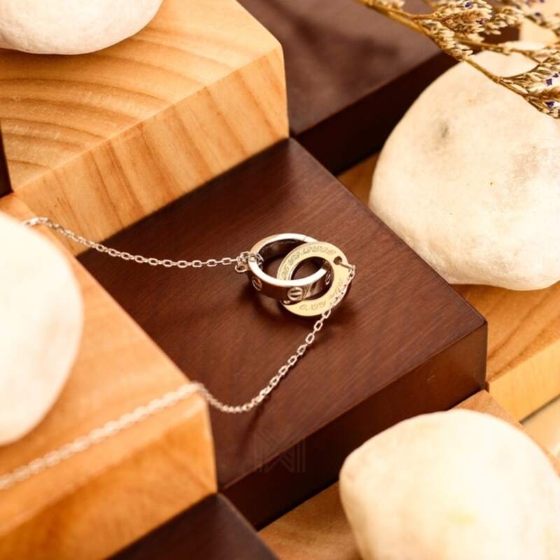 MILLENNE Millennia 2000 Forever White Gold Necklace with 925 Sterling Silver