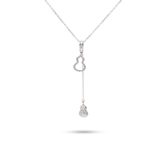 MILLENNE Millennia 2000 Guitar Studded Cubic Zirconia White Gold Necklace with 925 Sterling Silver