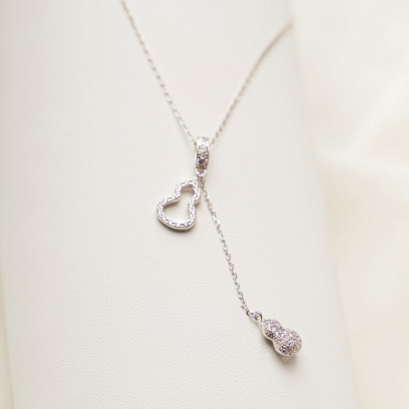 MILLENNE Millennia 2000 Guitar Studded Cubic Zirconia White Gold Necklace with 925 Sterling Silver