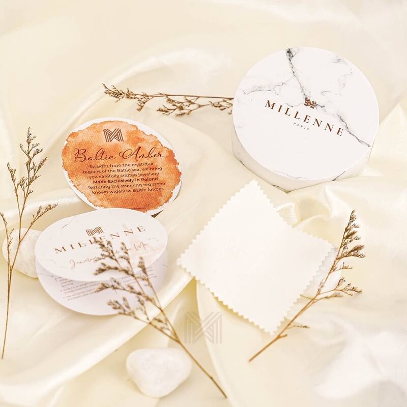 MILLENNE Multifaceted Baltic Amber Four Stone Statement Silver Ring with 925 Sterling Silver