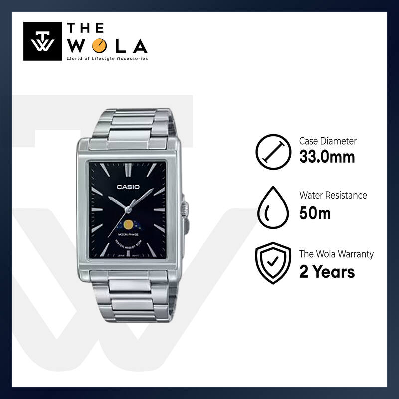 Casio MTP-M105D-1A Men Analog Watch Silver Stainless Steel Strap