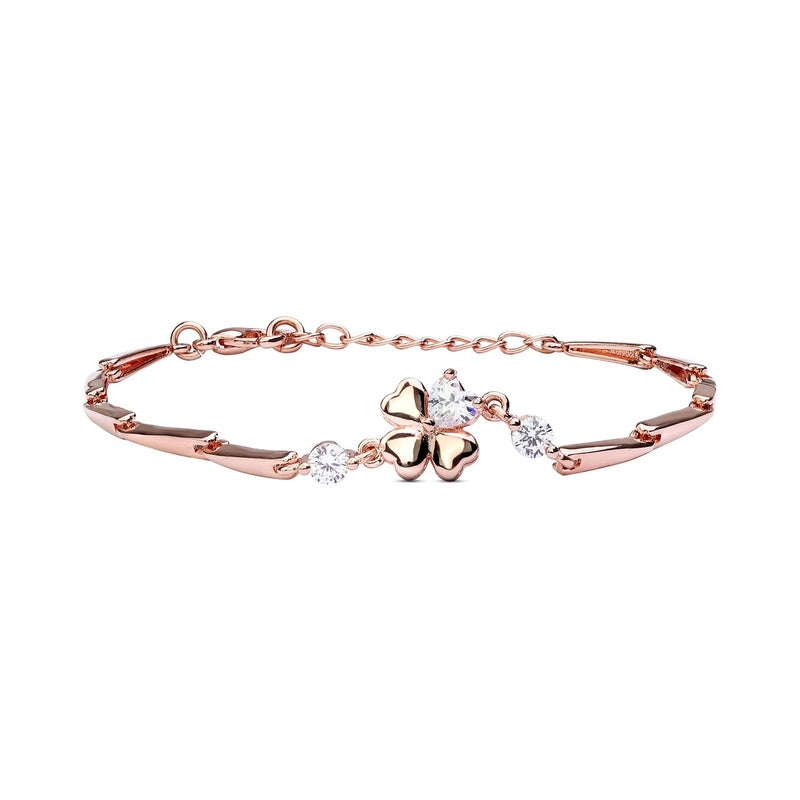 MILLENNE Millennia 2000 Lucky Charms Cubic Zirconia Rose Gold Bracelet with 925 Sterling Silver