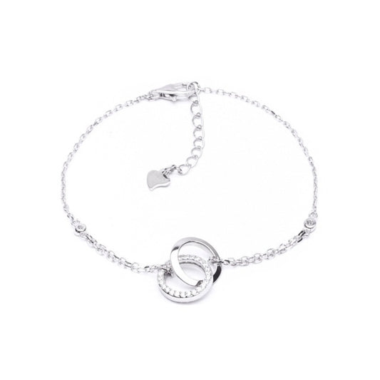 MILLENNE Made For The Night Links Cubic Zirconia Silver Bracelet with 925 Sterling Silver