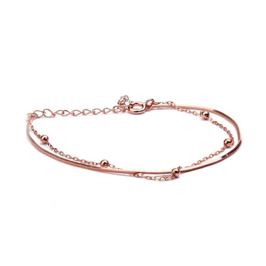 MILLENNE Millennia 2000 Circle Beads Rose Gold Bracelet with 925 Sterling Silver