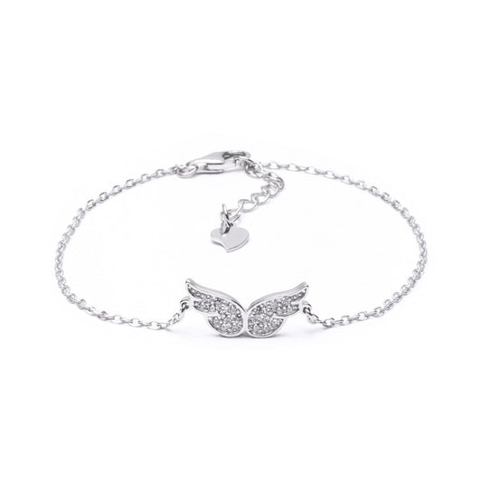 MILLENNE Millennia 2000 Studded Butterfly Filgree in Cubic Zirconia White Gold Bracelet with 925 Sterling Silver