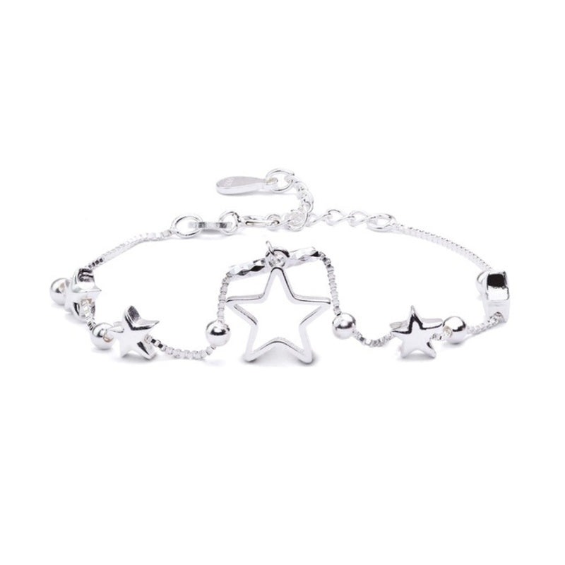 MILLENNE Millennia 2000 Multiple Stars White Gold Bracelet with 925 Sterling Silver