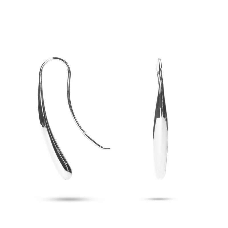 MILLENNE Minimal Eggplant Silver Threader Earrings with 925 Sterling Silver