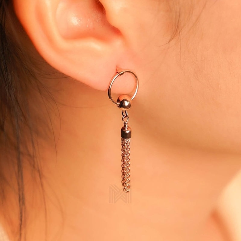 MILLENNE Millennia 2000 Tassel Chains Stud Rose Gold Drop Earrings with 925 Sterling Silver