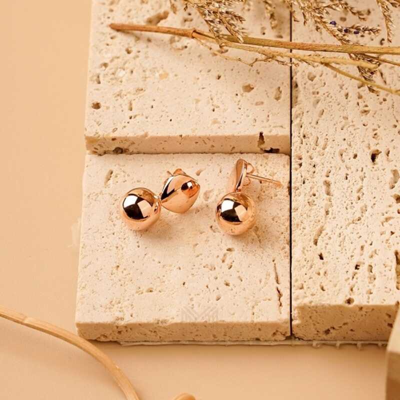 MILLENNE Minimal Pretty Spheres Rose Gold Drop Earrings with 925 Sterling Silver