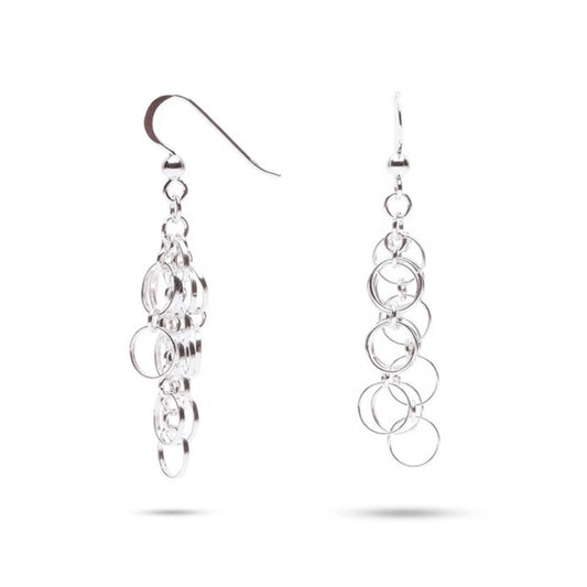 MILLENNE Millennia 2000 Entangled Hook Silver Dangle Earrings with 925 Sterling Silver