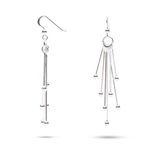 MILLENNE Millennia 2000 Ball Hook Silver Dangle Earrings with 925 Sterling Silver