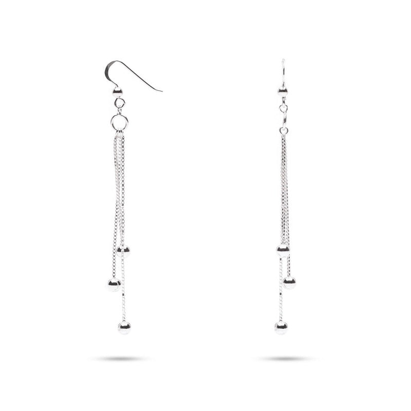 MILLENNE Millennia 2000 Ball Hook Silver Dangle Earrings with 925 Sterling Silver