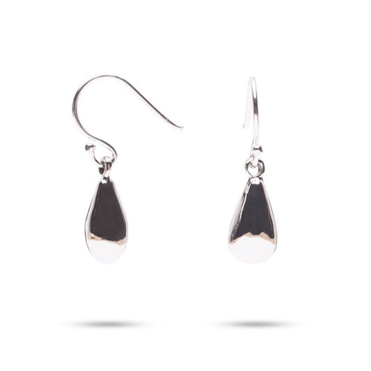 MILLENNE Minimal Droplet Silver Hook Earrings with 925 Sterling Silver