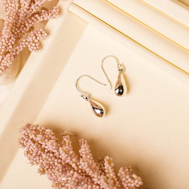 MILLENNE Minimal Droplet Silver Hook Earrings with 925 Sterling Silver