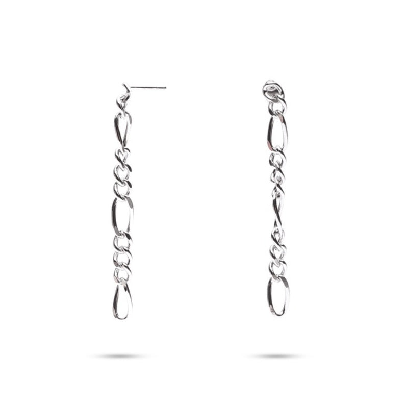 MILLENNE Millennia 2000 Thick Links Silver Drop Earrings with 925 Sterling Silver