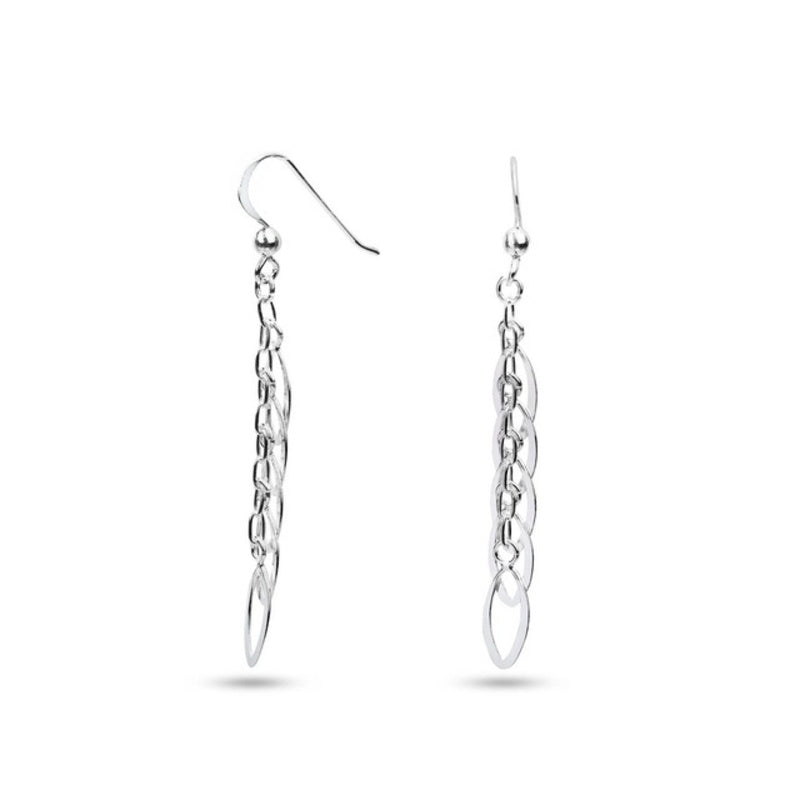 MILLENNE Millennia 2000 Multiple Oval Hook Silver Dangle Earrings with 925 Sterling Silver