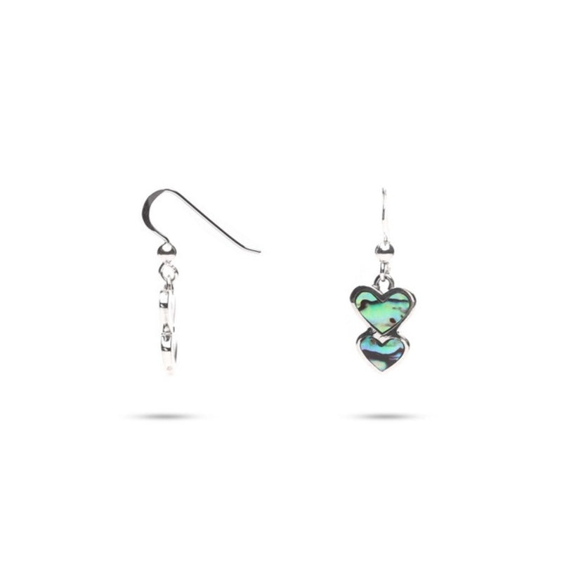 MILLENNE Millennia 2000 Abalone Shell Heart Silver Hook Earrings with 925 Sterling Silver