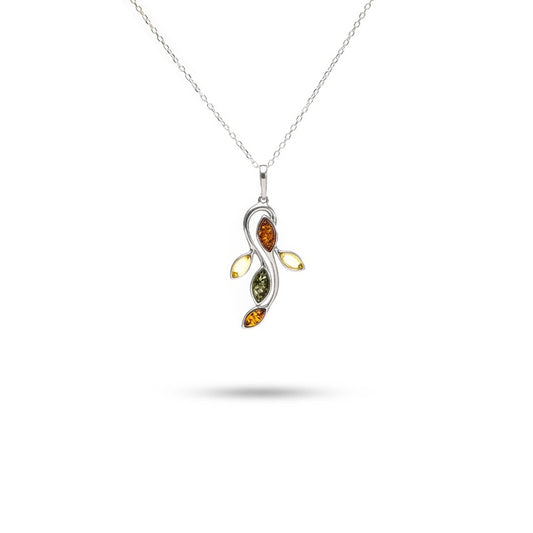 MILLENNE Multifaceted Baltic Amber Sea Creature Silver Pendant with 925 Sterling Silver