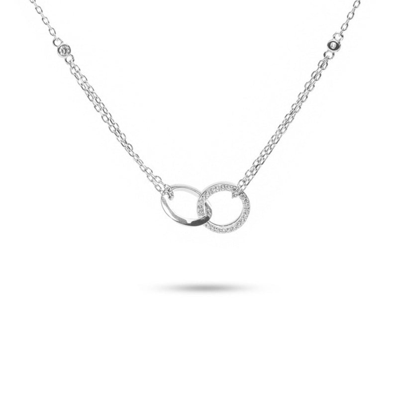 MILLENNE Made For The Night Links Cubic Zirconia Silver Necklace with 925 Sterling Silver