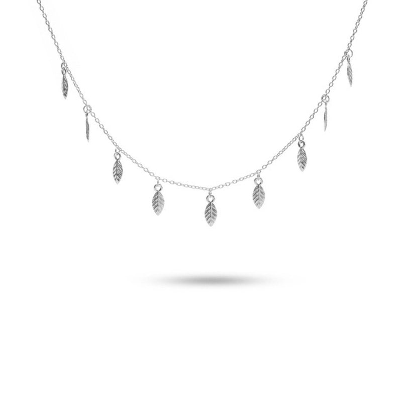 MILLENNE Millennia 2000 Bohemian Leaf Silver Necklace with 925 Sterling Silver