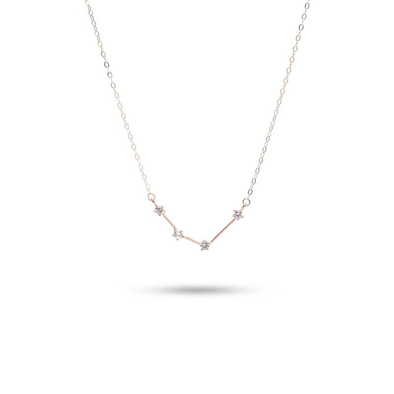 MILLENNE Match The Stars Aquarius Constellation Rose Gold Necklace with 925 Sterling Silver