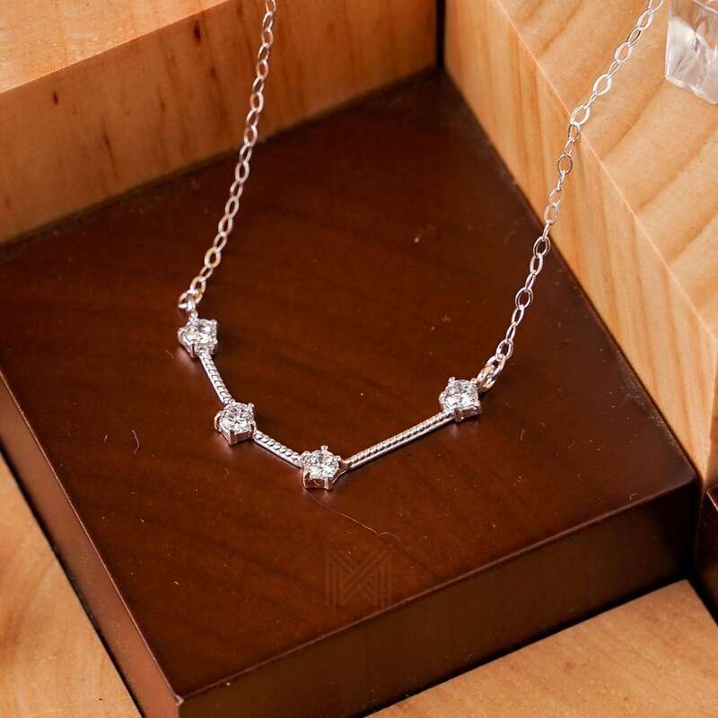 MILLENNE Match The Stars Aquarius Constellation Silver Necklace with 925 Sterling Silver