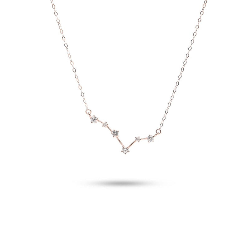 MILLENNE Match The Stars Pisces Constellation Rose Gold Necklace with 925 Sterling Silver