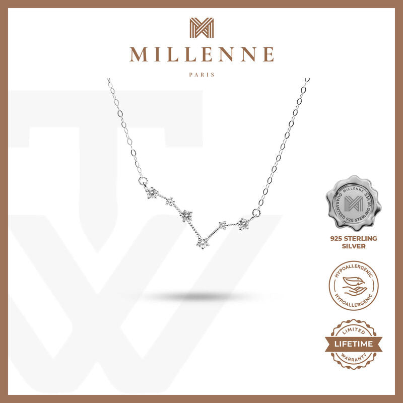 MILLENNE Match The Stars Pisces Constellation Silver Necklace with 925 Sterling Silver