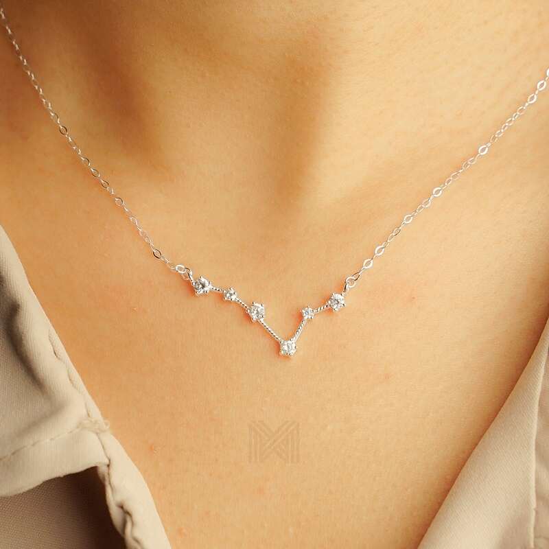 MILLENNE Match The Stars Pisces Constellation Silver Necklace with 925 Sterling Silver