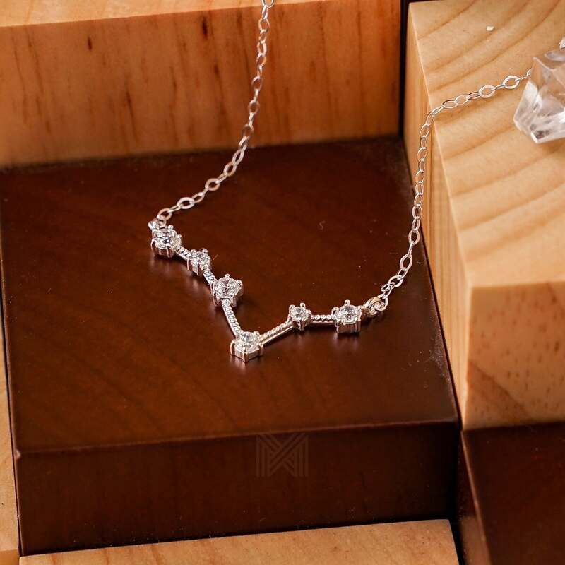 MILLENNE Match The Stars Pisces Constellation Silver Necklace with 925 Sterling Silver