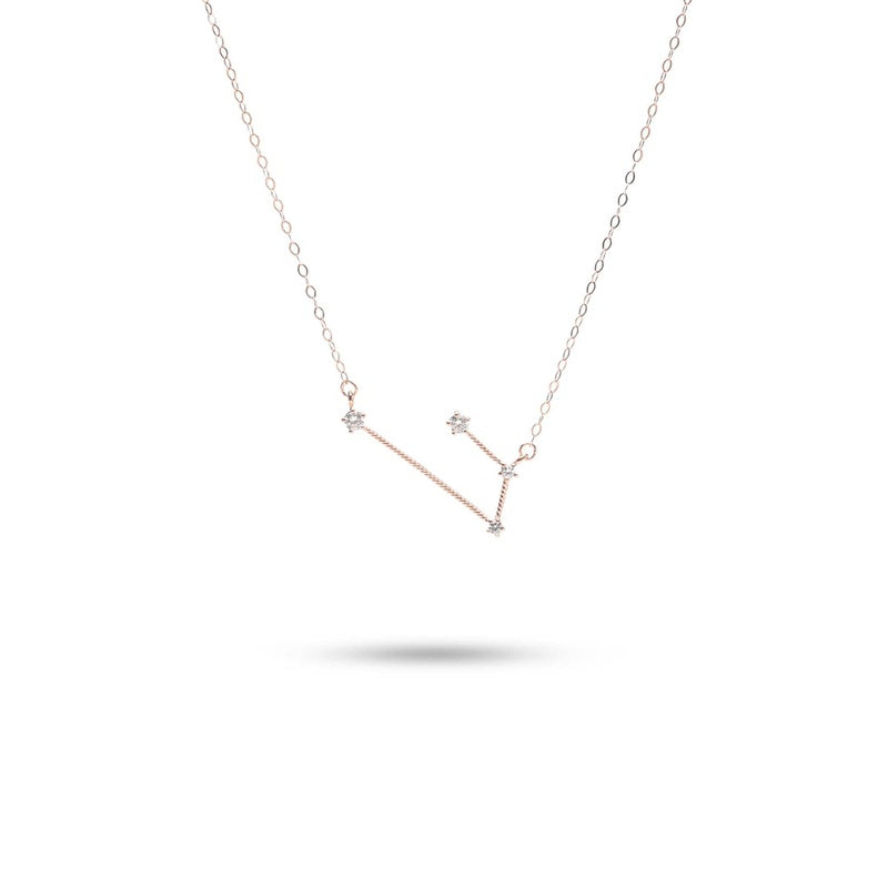 MILLENNE Match The Stars Aries Constellation Rose Gold Necklace with 925 Sterling Silver